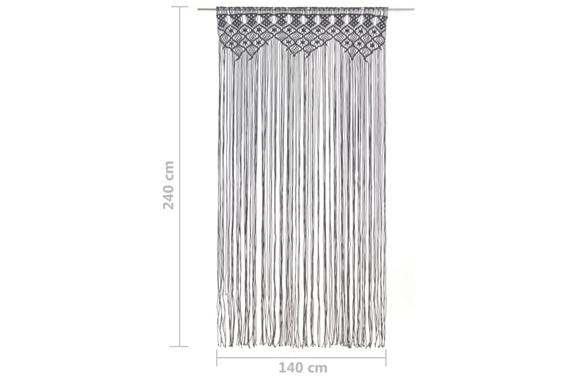 Makramé gardin antrasitt 140x240 cm bomull - Antrasittgrå - Tekstiler - Gardiner