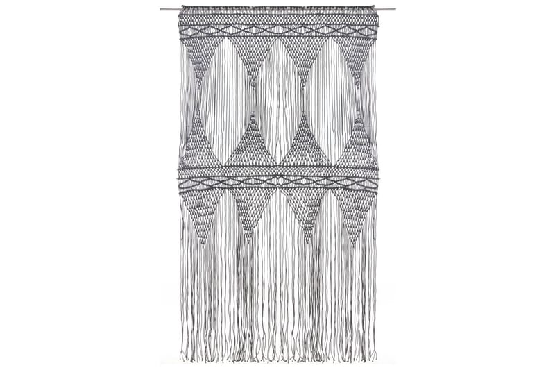 Makramé gardin antrasitt 140x240 cm bomull - Antrasittgrå - Tekstiler - Gardiner
