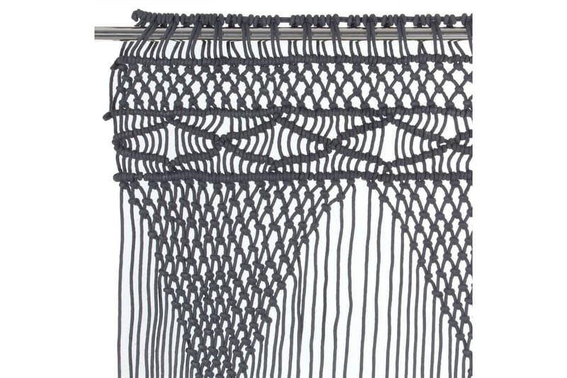 Makramé gardin antrasitt 140x240 cm bomull - Antrasittgrå - Tekstiler - Gardiner