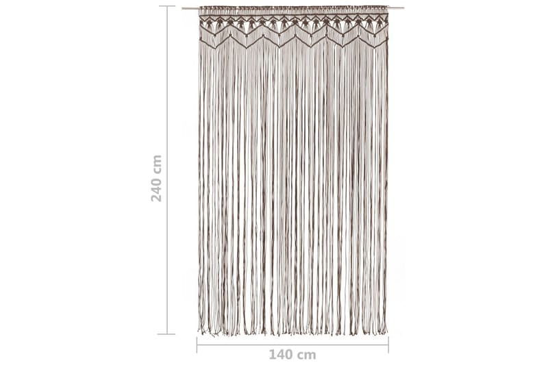 Makramé gardin gråbrun 140x240 cm bomull - Taupe - Tekstiler - Gardiner