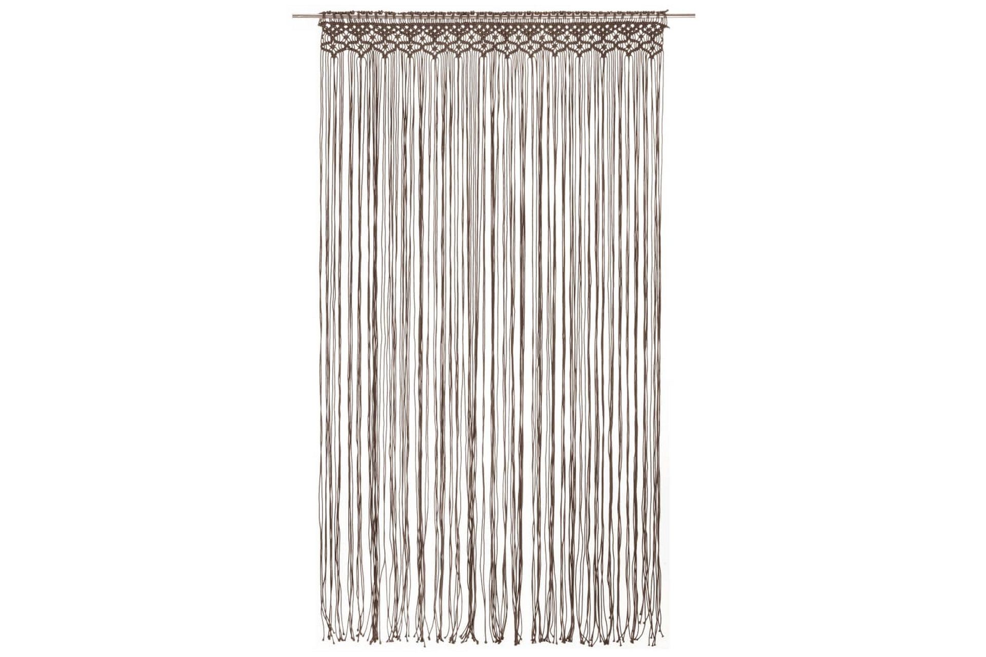 Makramé gardin gråbrun 140x240 cm bomull - Taupe - Tekstiler - Gardiner