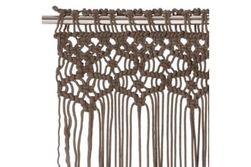 Makramé gardin gråbrun 140x240 cm bomull - Taupe - Tekstiler - Gardiner