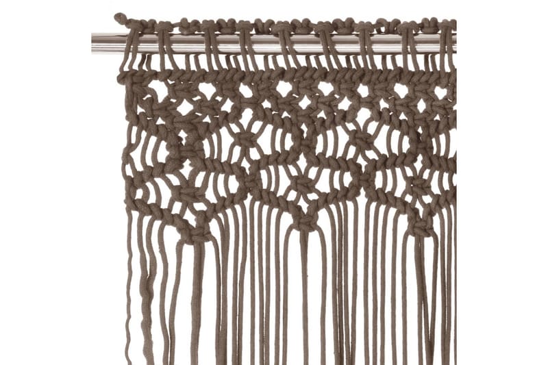 Makramé gardin gråbrun 140x240 cm bomull - Taupe - Tekstiler - Gardiner