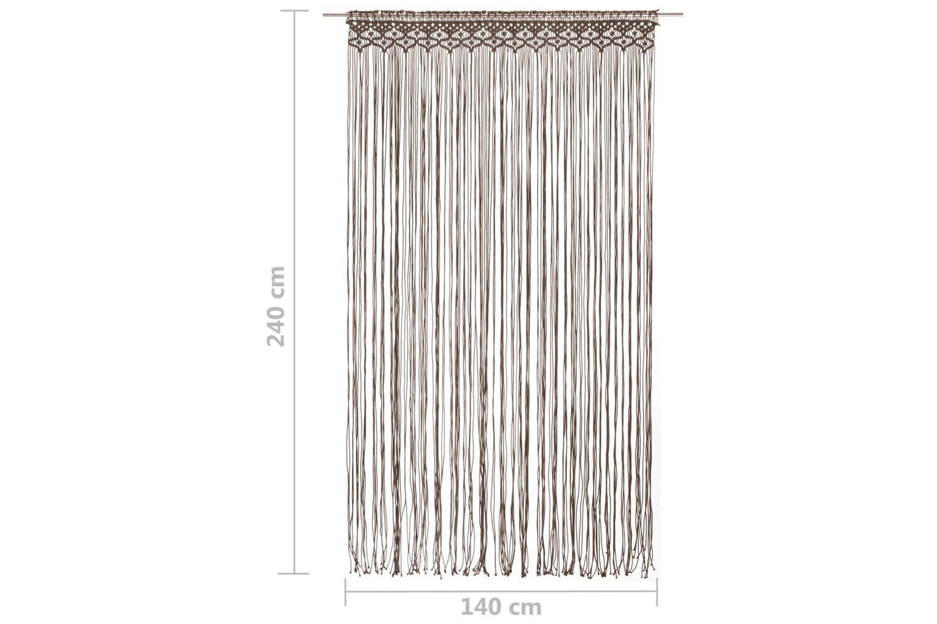 Makramé gardin gråbrun 140x240 cm bomull - Taupe - Tekstiler - Gardiner