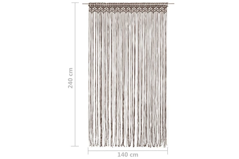 Makramé gardin gråbrun 140x240 cm bomull - Taupe - Tekstiler - Gardiner