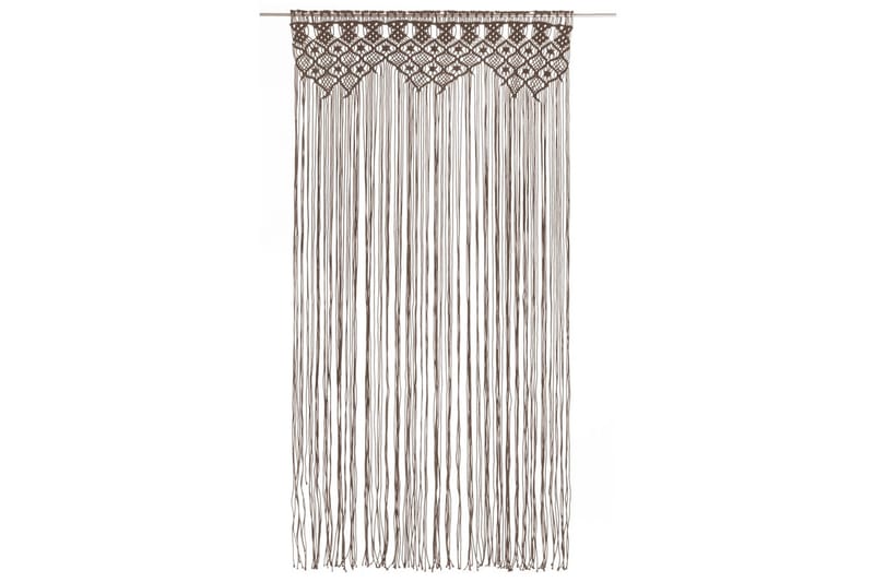 Makramé gardin gråbrun 140x240 cm bomull - Taupe - Tekstiler - Gardiner