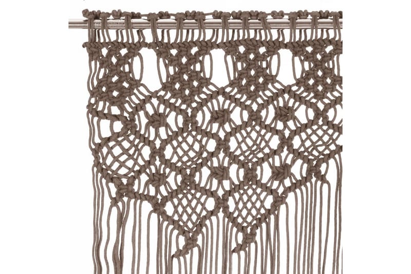 Makramé gardin gråbrun 140x240 cm bomull - Taupe - Tekstiler - Gardiner