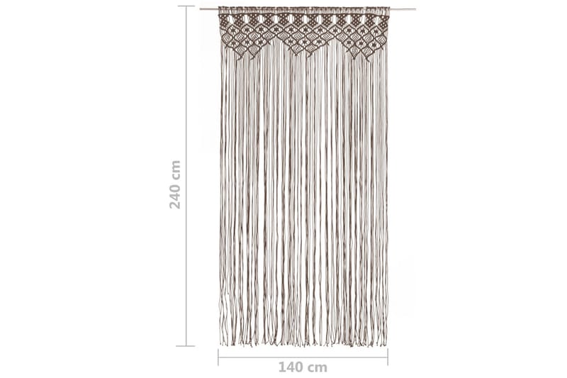 Makramé gardin gråbrun 140x240 cm bomull - Taupe - Tekstiler - Gardiner