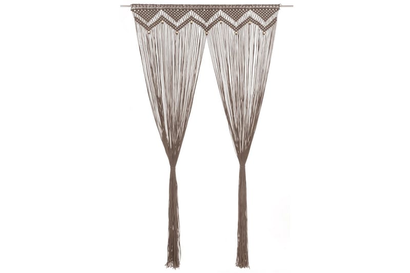 Makramé gardin taupe 140x240 cm bomull - Taupe - Tekstiler - Gardiner