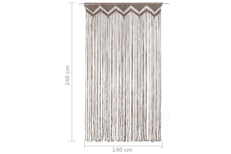 Makramé gardin taupe 140x240 cm bomull - Taupe - Tekstiler - Gardiner