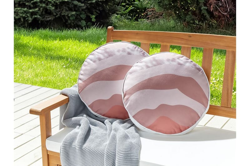 Busto Utendørspute 40 cm Rund Rund 2 stk - Rosa - Tekstiler - Pute & pledd - Hagepute