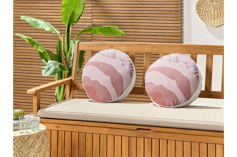 Busto Utendørspute 40 cm Rund Rund 2 stk - Rosa - Tekstiler - Pute & pledd - Hagepute
