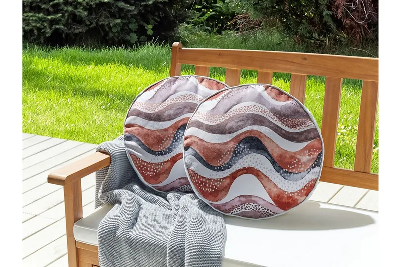 Cannole Utendørspute 40 cm Rund - Brun/Hvit/Sort - Møbler - Bord - Sofabord