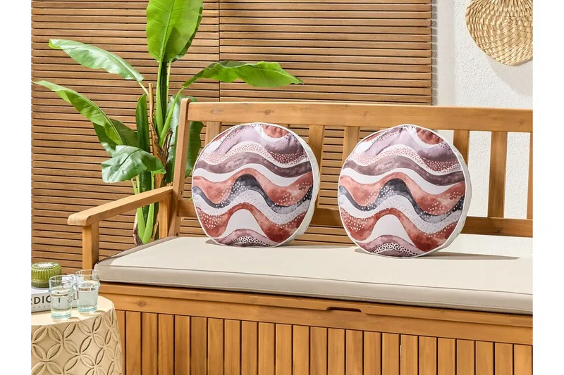 Cannole Utendørspute 40 cm Rund - Brun/Hvit/Sort - Møbler - Bord - Sofabord