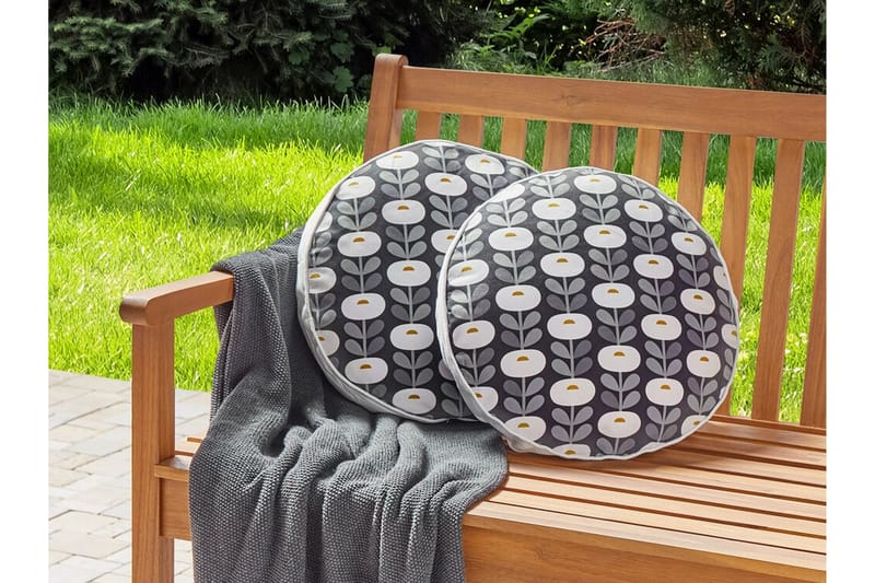 Corsano Utendørspute 40 cm Rund - Grå/Hvit - Møbler - Bord - Sofabord