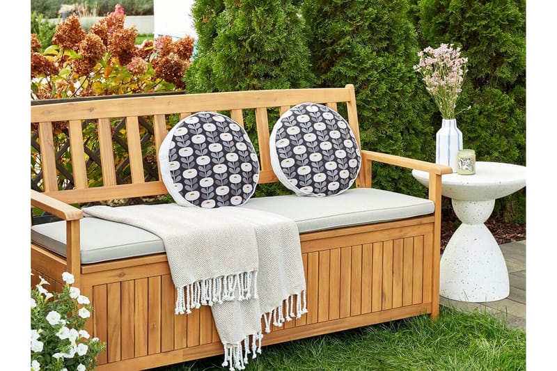 Corsano Utendørspute 40 cm Rund - Grå/Hvit - Møbler - Bord - Sofabord