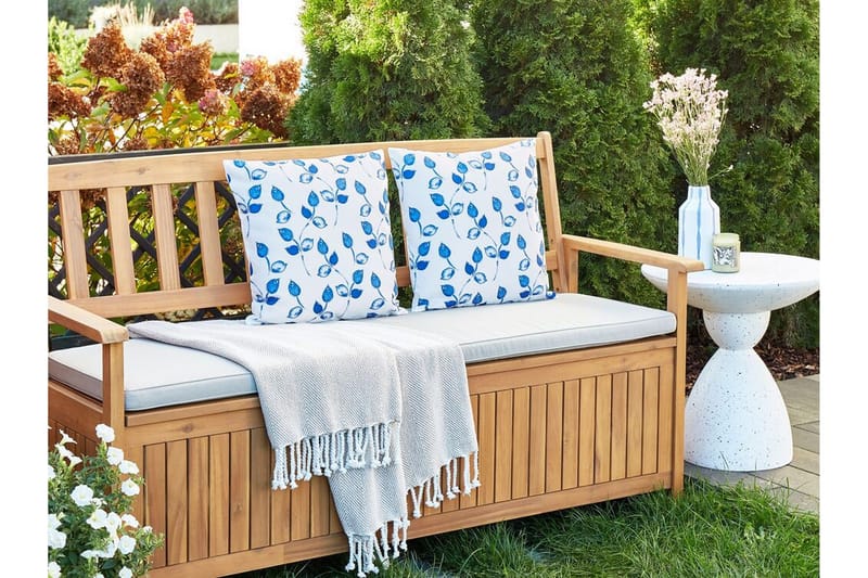 Fasano Utendørspute 45x45 cm - Hvit/Blå - Tekstiler - Pute & pledd - Hagepute