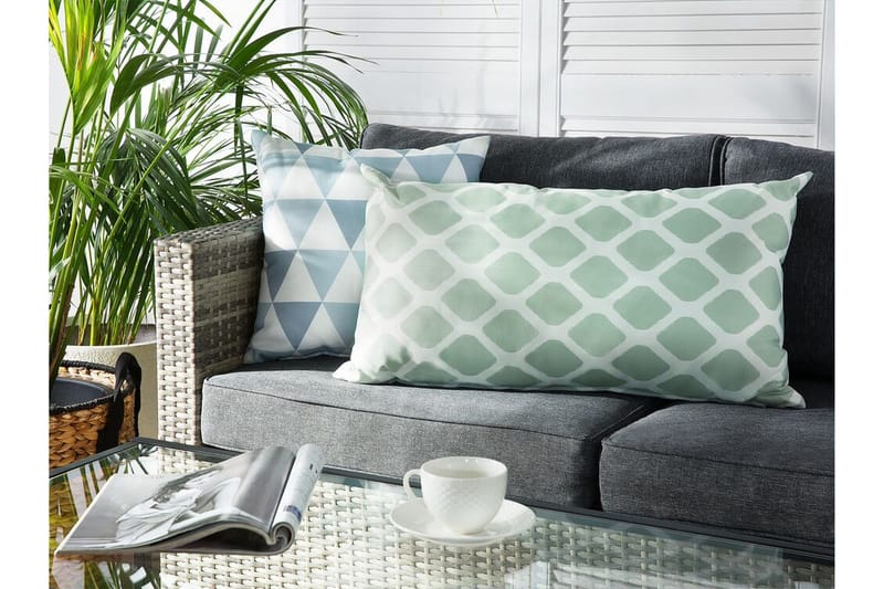 Flojen Utendørspute 42x60 cm - Grønn/Hvit - Tekstiler - Pute & pledd - Hagepute