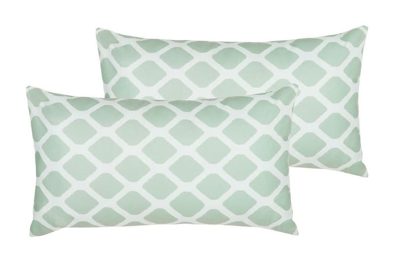 Flojen Utendørspute 42x60 cm - Grønn/Hvit - Tekstiler - Pute & pledd - Hagepute