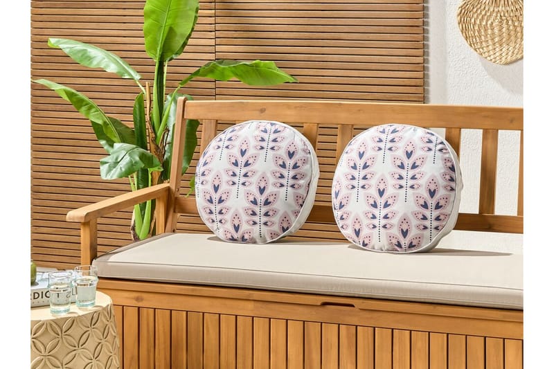 Latiano Utendørspute 40 cm Rund - Beige/Rosa - Tekstiler - Pute & pledd - Hagepute