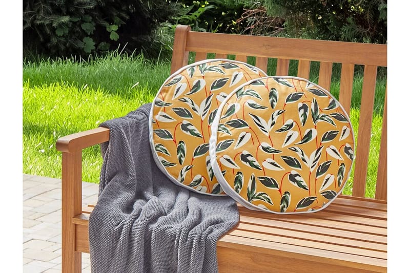 Macerata Utendørspute 40 cm Rund - Gul/Grønn/Hvit - Tekstiler - Pute & pledd - Hagepute