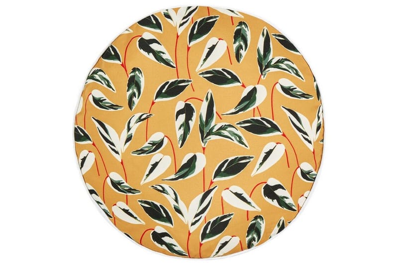 Macerata Utendørspute 40 cm Rund, Gul/Grønn/Hvit