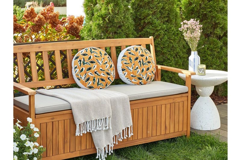 Macerata Utendørspute 40 cm Rund - Gul/Grønn/Hvit - Tekstiler - Pute & pledd - Hagepute