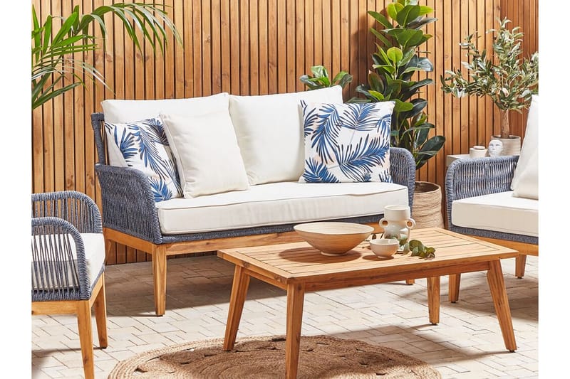 Pinawa Utendørspute 45x45 cm - Blå/Hvit/Beige - Tekstiler - Pute & pledd - Hagepute