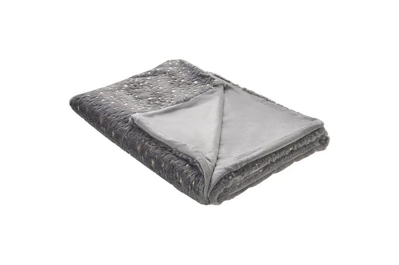 Pledd Alazeya Grå/gull, 150x200 cm - Grå/gull, 150x200 cm - Tekstiler - Pute & pledd - Tepper & pledd