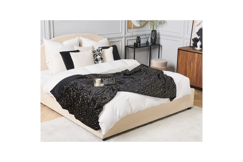 Pledd Alazeya Svart/gull, 150x200 cm - Svart/gull, 150x200 cm - Tekstiler - Pute & pledd - Tepper & pledd