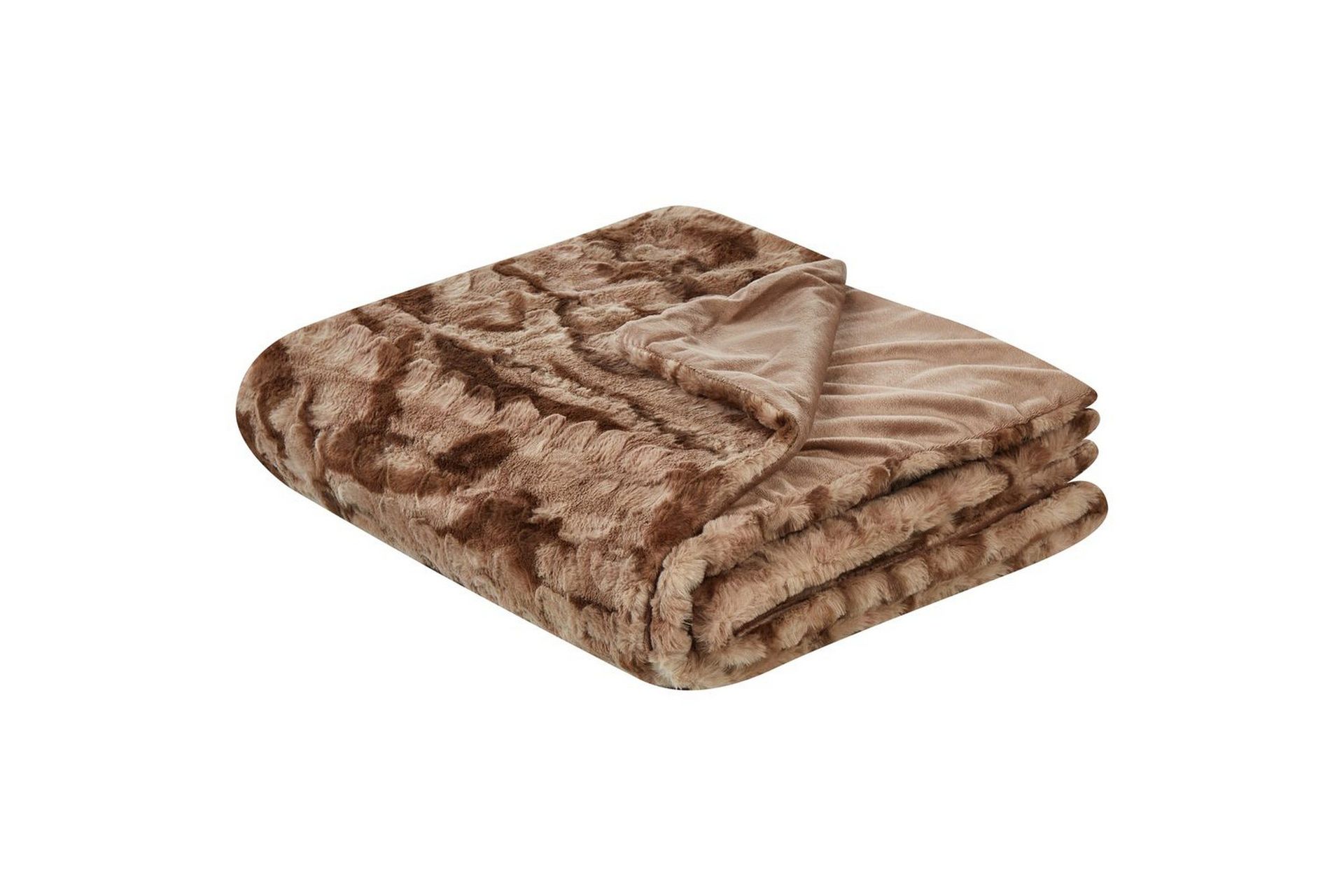 Sengeteppe Teppe Brun Mykt Imitert Kaninpels Stoff 200 x 220 cm Shaggy Teppe Sengetøy