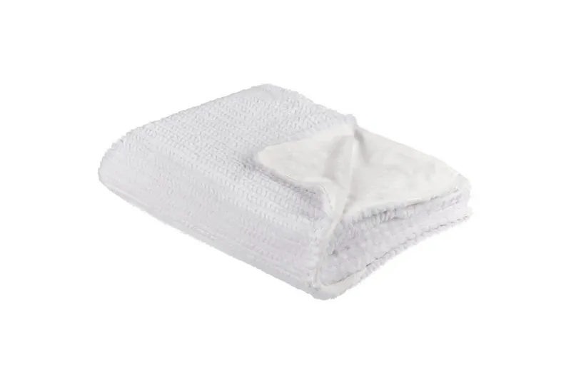 Pledd Bjas Hvit, 150x200 cm - Hvit, 150x200 cm - Tekstiler - Pute & pledd - Tepper & pledd