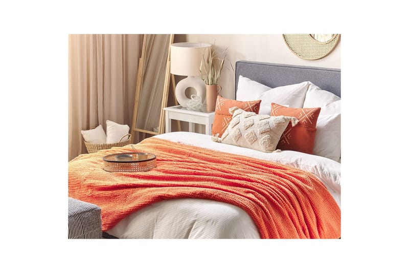 Pledd Bjas Oransje, 200x220 cm - Oransje, 200x220 cm - Tekstiler - Pute & pledd - Tepper & pledd