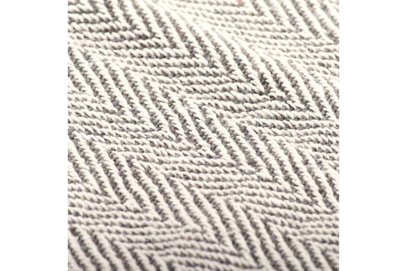 Pledd bomull fiskebeinsmønster 125x150 cm grå - Grå - Tepper & pledd