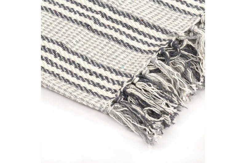 Pledd bomull stripetmønster 125x150 cm grå og hvit - Grå/Hvit - Tepper & pledd