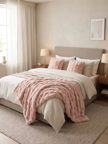 Pledd Bubble 150x220 cm - Rosa - Tekstiler - Pute & pledd - Tepper & pledd