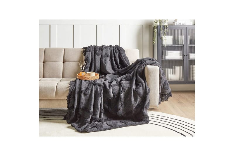 Pledd Chack Grå/svart, 220x240 cm - Grå/svart, 220x240 cm - Tekstiler - Pute & pledd - Tepper & pledd