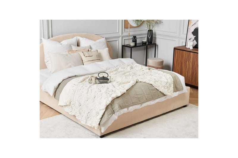 Pledd Godavari Beige/gull, 130x180 cm - Beige/gull, 130x180 cm - Tekstiler - Pute & pledd - Tepper & pledd