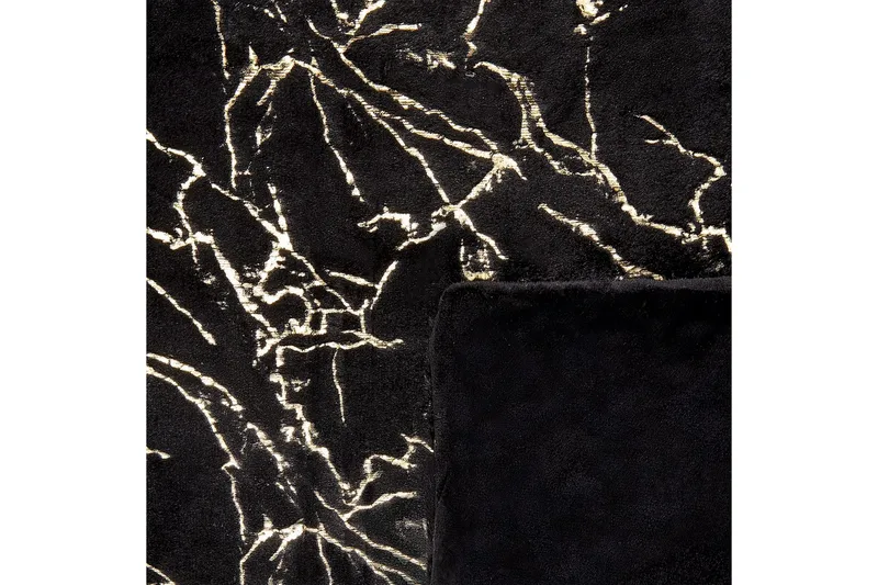 Pledd Godavari Svart/gull, 130x180 cm - Svart/gull, 130x180 cm - Tekstiler - Pute & pledd - Tepper & pledd