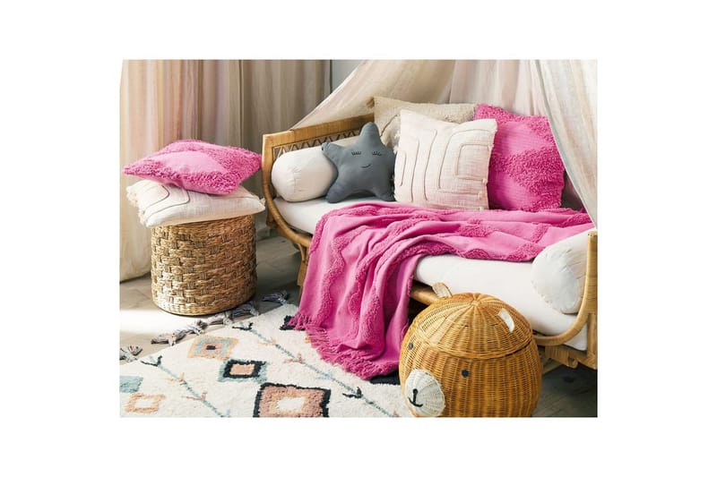 Pledd Khari Rosa - Rosa - Tekstiler - Pute & pledd - Tepper & pledd