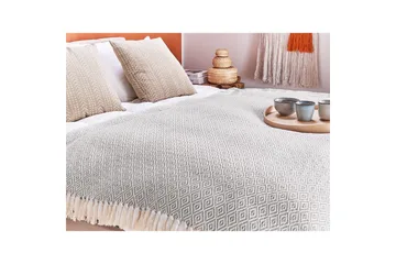Pledd Mityal Beige/grå - Beige/grå - Tekstiler - Pute & pledd - Tepper & pledd