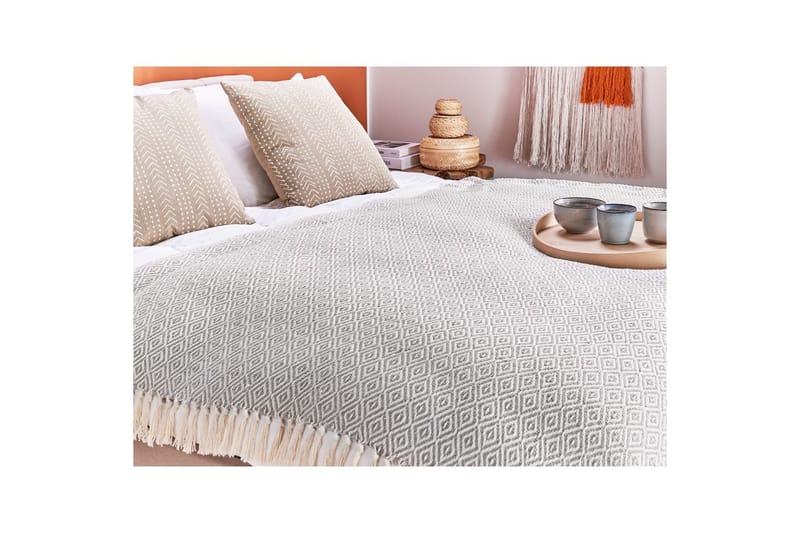 Pledd Mityal Beige/grå - Beige/grå - Tekstiler - Pute & pledd - Tepper & pledd