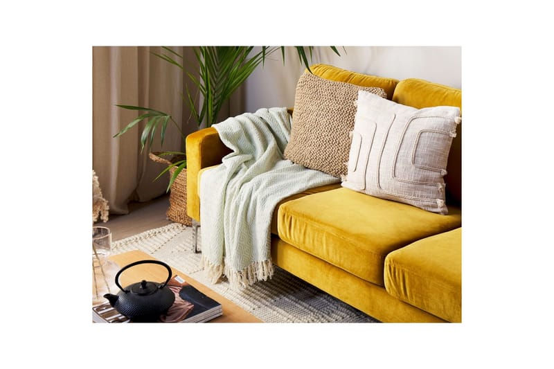 Pledd Mityal Grønn/beige - Grønn/beige - Tekstiler - Pute & pledd - Tepper & pledd