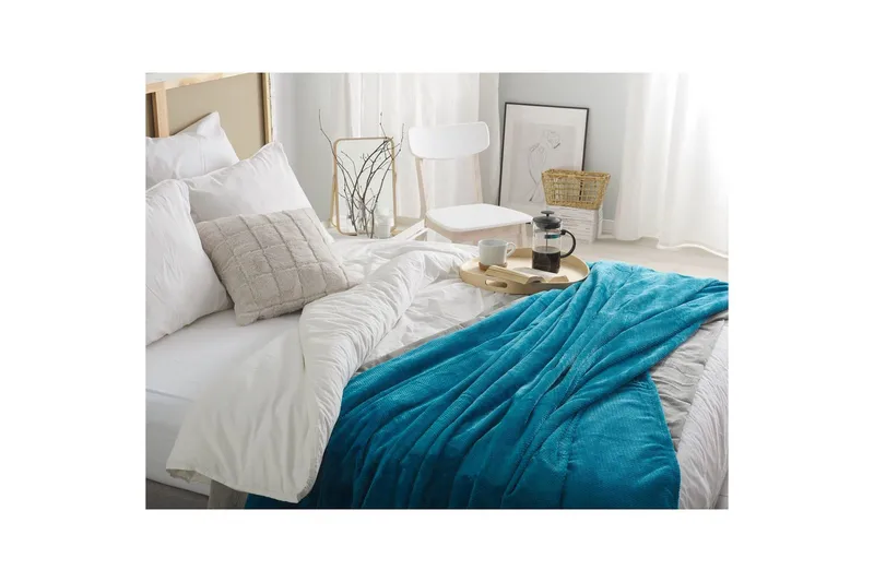 Pledd Saitler Blå, 200x220 cm - Blå, 200x220 cm - Tekstiler - Pute & pledd - Tepper & pledd