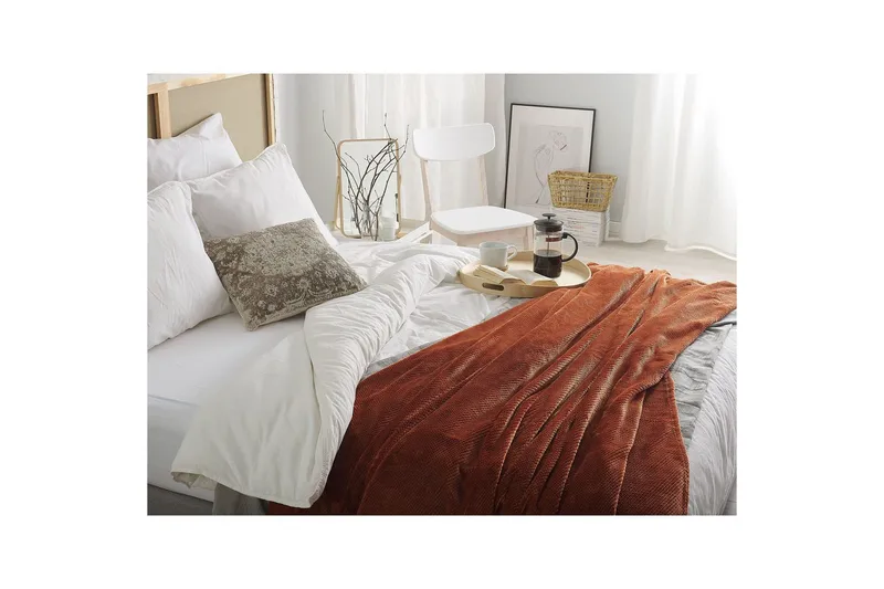 Pledd Saitler Brun, 200x220 cm - Brun, 200x220 cm - Tekstiler - Pute & pledd - Tepper & pledd