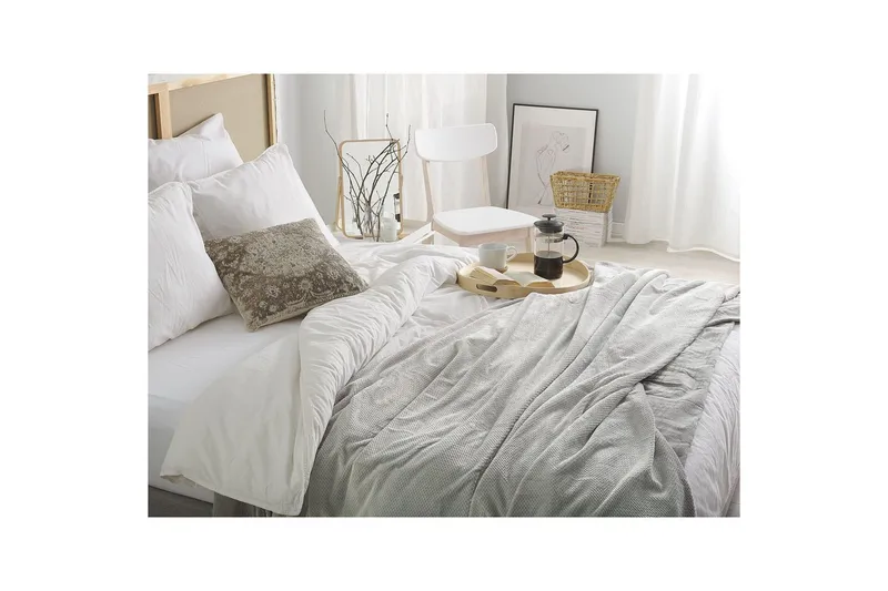 Pledd Saitler Grå, 200x220 cm - Grå, 200x220 cm - Tekstiler - Pute & pledd - Tepper & pledd