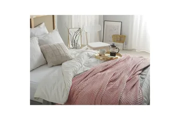 Pledd Samur Rosa, 200x220 cm - Rosa, 200x220 cm - Tekstiler - Pute & pledd - Tepper & pledd