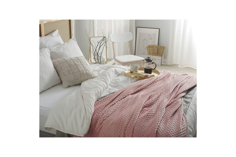 Pledd Samur Rosa, 200x220 cm - Rosa, 200x220 cm - Tekstiler - Pute & pledd - Tepper & pledd