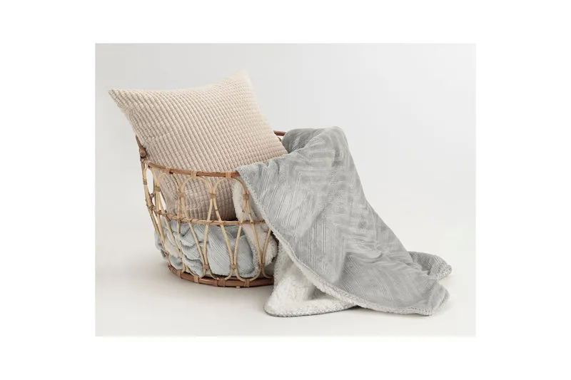 Pledd Sherpa 130 x 170 cm - Grå - Tekstiler - Pute & pledd - Tepper & pledd