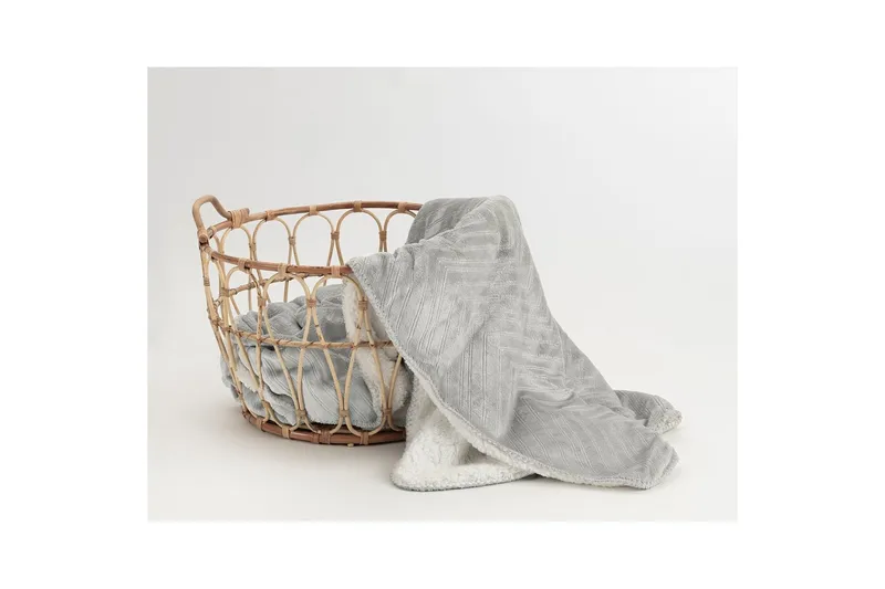 Pledd Sherpa 130 x 170 cm - Grå - Tekstiler - Pute & pledd - Tepper & pledd